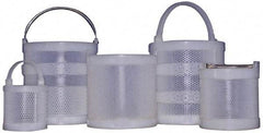 Made in USA - Round Polypropylene Dipping Basket - 3/32" Perforation, 10" Wide - Best Tool & Supply