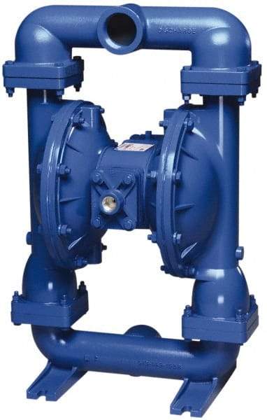 SandPIPER - 1-1/2" NPT, Metallic, Air Operated Diaphragm Pump - Buna-N Diaphragm, Aluminum Housing - Best Tool & Supply