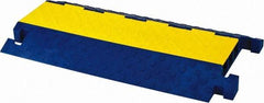 Hubbell Wiring Device-Kellems - 3 Channel, T-Shaped, Drop Over Cable Ramp - 36 Inch Long x 20 Inch Wide x 3.05 Inch High, Yellow and Blue - Best Tool & Supply