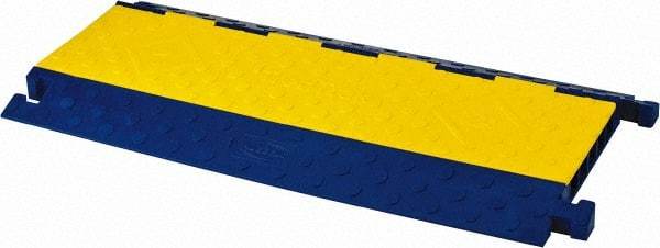 Hubbell Wiring Device-Kellems - 5 Channel, T-Shaped, Drop Over Cable Ramp - 36 Inch Long x 17-1/2 Inch Wide x 1.95 Inch High, Yellow and Blue - Best Tool & Supply