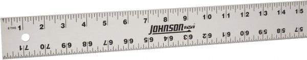 Johnson Level & Tool - 72" Long, 1/8, 1/16" Graduation, Aluminum Rule - English Graduation Style, Gray, Anodized Finish - Best Tool & Supply