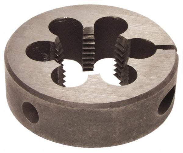 Interstate - 1-3/16 - 32 Thread, 2-1/2" Outside Diam High Speed Steel Round Die - Right Hand Thread, Adjustable - Exact Industrial Supply