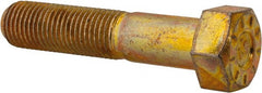 Hex Head Cap Screw: 3/8-24 x 1-3/4″, Grade L9 Steel, Zinc Yellow Dichromate Finish Partially Threaded