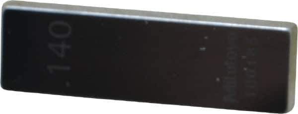 Mitutoyo - 0.14" Rectangular Steel Gage Block - Accuracy Grade 0, Includes Certificate of Inspection - Best Tool & Supply