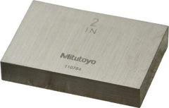 Mitutoyo - 2" Rectangular Steel Gage Block - Accuracy Grade AS-1, Includes Certificate of Inspection - Best Tool & Supply