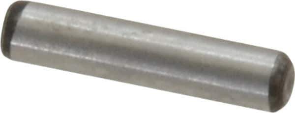 Value Collection - 3/32" Diam x 7/16" Pin Length Alloy Steel Standard Dowel Pin - C 50-58 Hardness, 1,800 Lb Breaking Strength, 1 Beveled & 1 Rounded End - Best Tool & Supply