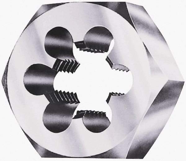 Interstate - 2-5/8 - 8 UNS Thread, 4-1/2" Hex, Right Hand Thread, Hex Rethreading Die - Carbon Steel, 1-1/2" Thick - Exact Industrial Supply