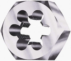 Made in USA - 2-1/4 - 8 UNS Thread, 3-1/2" Hex, Right Hand Thread, Hex Rethreading Die - Carbon Steel, 1" Thick - Exact Industrial Supply