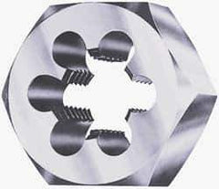 Cle-Line - 1-1/8 - 7 UNC Thread, 2" Hex, Hex Rethreading Die - Carbon Steel, 1" Thick, Series 0650 - Exact Industrial Supply