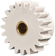 Made in USA - 24 Pitch, 0.833" Pitch Diam, 0.917" OD, 20 Tooth Spur Gear - 1/4" Face Width, 3/16" Bore Diam, 35/64" Hub Diam, 20° Pressure Angle, Acetal - Best Tool & Supply