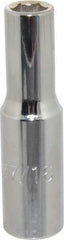 Proto - 7/16", 1/2" Drive, Deep Hand Socket - 6 Points, 3-1/4" OAL, Chrome Finish - Best Tool & Supply