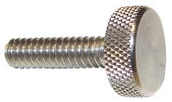 Thumb Screws & Hand Knobs; System of Measurement: Inch; Head Type: Knurled; Shoulder Type: Without Shoulder; Material: Stainless Steel; Material Grade: 303; Overall Length (Inch): 11/16; Head Diameter (Inch): 7/16; Head Height (Inch): 3/16; Thread Standar