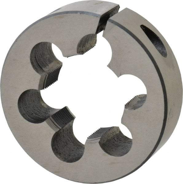 Interstate - 1-24 UNS Thread, 2" Outside Diam High Speed Steel Round Die - Right Hand Thread, Adjustable - Exact Industrial Supply