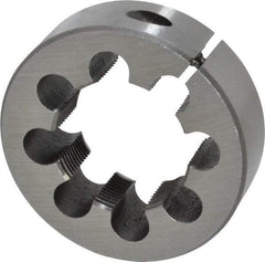 Interstate - 1-3/8 - 18 UNEF Thread, 2-1/2" Outside Diam High Speed Steel Round Die - Right Hand Thread, Adjustable - Exact Industrial Supply