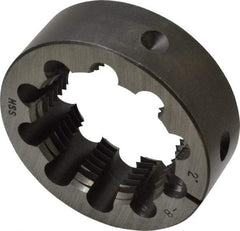 Interstate - 2-8 Thread, 3" Outside Diam High Speed Steel Round Die - Right Hand Thread, Adjustable - Exact Industrial Supply