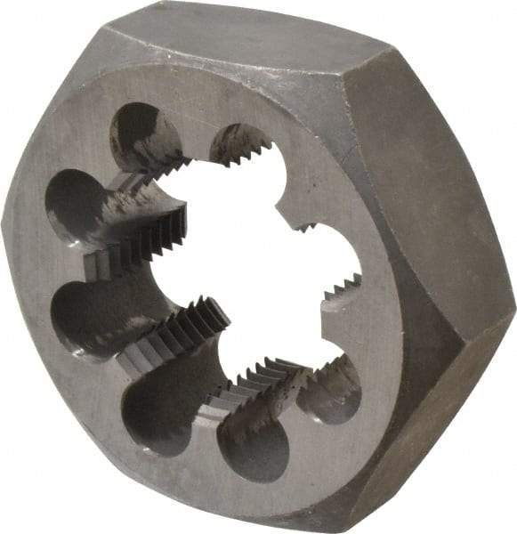 Interstate - 2-8 UNS Thread, 3-1/2" Hex, Right Hand Thread, Hex Rethreading Die - Carbon Steel, 1-1/4" Thick - Exact Industrial Supply