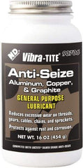 Vibra-Tite - 16 oz Can Anti-Seize Anti-Seize Lubricant - Aluminum/Copper/Graphite, -65 to 1,600°F, Silver Colored, Water Resistant - Best Tool & Supply