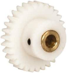 Made in USA - 32 Pitch, 15/16" Pitch Diam, 1" OD, 30 Tooth Spur Gear - 3/16" Face Width, 3/16" Bore Diam, 9/16" Hub Diam, 20° Pressure Angle, Acetal - Best Tool & Supply