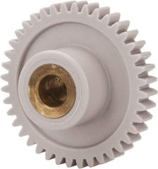 Made in USA - 32 Pitch, 1-1/4" Pitch Diam, 1-5/16" OD, 40 Tooth Spur Gear - 3/16" Face Width, 1/4" Bore Diam, 39/64" Hub Diam, 20° Pressure Angle, Acetal - Best Tool & Supply