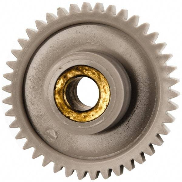 Made in USA - 32 Pitch, 1-5/16" Pitch Diam, 1-3/8" OD, 42 Tooth Spur Gear - 3/16" Face Width, 1/2" Bore Diam, 39/64" Hub Diam, 20° Pressure Angle, Acetal - Best Tool & Supply