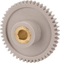 Made in USA - 32 Pitch, 1-1/2" Pitch Diam, 1-9/16" OD, 48 Tooth Spur Gear - 3/16" Face Width, 1/4" Bore Diam, 5/8" Hub Diam, 20° Pressure Angle, Acetal - Best Tool & Supply