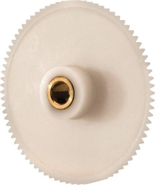 Made in USA - 48 Pitch, 2-1/4" Pitch Diam, 2.292" OD, 108 Tooth Spur Gear - 1/4" Face Width, 1/4" Bore Diam, 39/64" Hub Diam, 20° Pressure Angle, Acetal - Best Tool & Supply