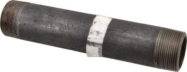 Made in USA - Schedule 80, 9" Long Black Pipe Nipple - Threaded - Best Tool & Supply