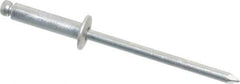 Marson - Button Head Aluminum Open End Blind Rivet - Aluminum Mandrel, 0.313" to 3/8" Grip, 1/4" Head Diam, 0.129" to 0.133" Hole Diam, 0.525" Length Under Head, 1/8" Body Diam - Best Tool & Supply