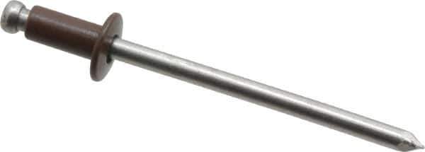 Marson - Button Head Aluminum Open End Blind Rivet - Aluminum Mandrel, 0.063" to 1/8" Grip, 1/4" Head Diam, 0.129" to 0.133" Hole Diam, 0.275" Length Under Head, 1/8" Body Diam - Best Tool & Supply