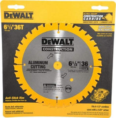 DeWALT - 6-1/2" Diam, 5/8" Arbor Hole Diam, 36 Tooth Wet & Dry Cut Saw Blade - Carbide-Tipped, Standard Round Arbor - Best Tool & Supply