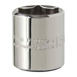 Proto - 1/4" Drive, Standard Hand Socket - 6 Points, 7/8" OAL, Alloy Steel, Chrome Finish - Best Tool & Supply