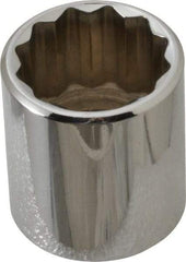 Proto - 3/8" Drive, Standard Hand Socket - 12 Points, 1-5/16" OAL, Chrome Vanadium, Chrome Finish - Best Tool & Supply