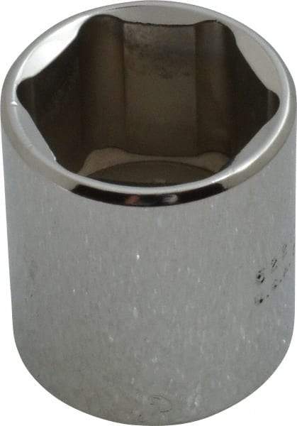 Proto - 3/8" Drive, Standard Hand Socket - 6 Points, 1-3/16" OAL, Chrome Vanadium, Chrome Finish - Best Tool & Supply