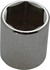 Proto - 3/8" Drive, Standard Hand Socket - 6 Points, 1-3/16" OAL, Chrome Vanadium, Chrome Finish - Best Tool & Supply