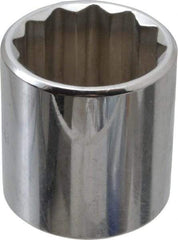 Proto - 3/8" Drive, Standard Hand Socket - 12 Points, 1-3/8" OAL, Chrome Vanadium, Chrome Finish - Best Tool & Supply