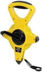 Stanley - 100' x 1/2" Tape Measure - 1/8" & 1/100 & 1/10 & 0.10' Graduation, Engineer Scale Graduation Style, Yellow/Black Case - Best Tool & Supply