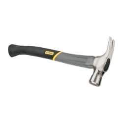 Stanley - 1-3/8 Lb Head, Straight Rip Claw Axe Handle Framing Hammer - 18" OAL, Forged Steel Head, 1-1/4" Face Diam, Checkered Face, Graphite Handle with Grip - Best Tool & Supply