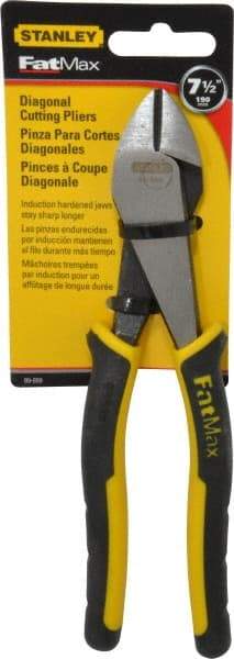 Stanley - 7-1/2" OAL, Diagonal Cutter - 15/16" Jaw Length x 7/8" Jaw Width, Oval Head, Double Injection Molded Handle - Best Tool & Supply