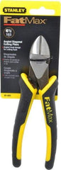 Stanley - 6-1/2" OAL, Diagonal Cutter - 7/8" Jaw Length x 1" Jaw Width, Oval/Angled Head, Double Injection Molded Handle - Best Tool & Supply