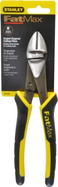 Stanley - 8" OAL, Diagonal Cutter - 1" Jaw Length x 1-1/16" Jaw Width, Oval/Angled Head, Double Injection Molded Handle - Best Tool & Supply