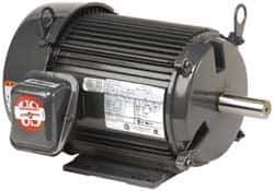 US Motors - 7-1/2 hp, TEFC Enclosure, No Thermal Protection, 3,500 RPM, 208-230/460 Volt, 60 Hz, Three Phase Energy Efficient Motor - Size 184 Frame, Rigid Mount, 1 Speed, Ball Bearings, 20.4-17.9/9 Full Load Amps, F Class Insulation, Reversible - Best Tool & Supply