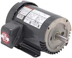 US Motors - 1.5 hp, TEFC Enclosure, No Thermal Protection, 1,180 RPM, 208-230/460 Volt, 60 Hz, Three Phase Energy Efficient Motor - Size 182 Frame, Rigid Mount, 1 Speed, Ball Bearings, 5.5-5.4/2.7 Full Load Amps, F Class Insulation, Reversible - Best Tool & Supply