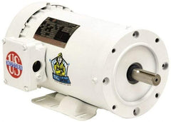 US Motors - 3/4 hp, TENV Enclosure, No Thermal Protection, 3,450 RPM, 208-230/460 Volt, 60 Hz, Three Phase Energy Efficient Motor - Size 56C Frame, C-Face/Base Mount, 1 Speed, Ball Bearings, 2.4-2.2/1.1 Full Load Amps, F Class Insulation, Reversible - Best Tool & Supply