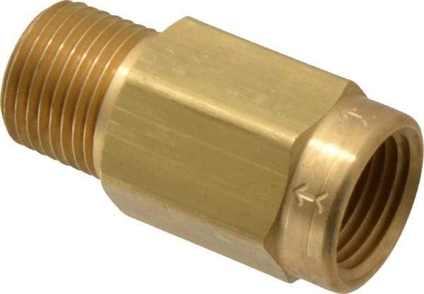 Specialty Mfr - 1/2" Brass Check Valve - Inline, FNPT x MNPT, 500 WOG - Best Tool & Supply