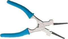 Harris Products - 8-1/2" OAL, 1-3/4" Jaw Length, Long Nose Side Cutting Welder's Pliers - Serrated Jaw, Needle Nose Head, Insulated Handles, with Spring - Best Tool & Supply