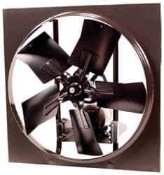 Fantech - 30" Blade, Belt Drive, 1 hp, 10,565 CFM, Drip-proof Exhaust Fan - 34" Opening Height x 34" Opening Width, 16" Deep, 6" Projection, 115/230 Volt, 1 Speed, Single Phase - Best Tool & Supply