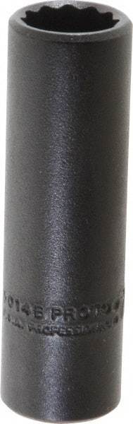 Proto - 7/16", 3/8" Drive, Deep Hand Socket - 12 Points, 2-1/8" OAL, Alloy Steel, Black Finish - Best Tool & Supply