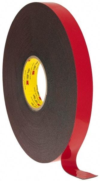 3M - 1" x 36 Yd Acrylic Adhesive Double Sided Tape - 45 mil Thick, Black, Acrylic Foam Liner, Continuous Roll, Series 5952 - Best Tool & Supply