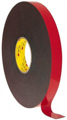 3M - 1" x 36 Yd Acrylic Adhesive Double Sided Tape - 45 mil Thick, Black, Acrylic Foam Liner, Continuous Roll, Series 5952 - Best Tool & Supply