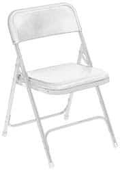 NPS - 18-3/4" Wide x 16-1/4" Deep x 29-3/4" High, Steel Folding Chair with Plastic Seat & Back - White with White Frame - Best Tool & Supply